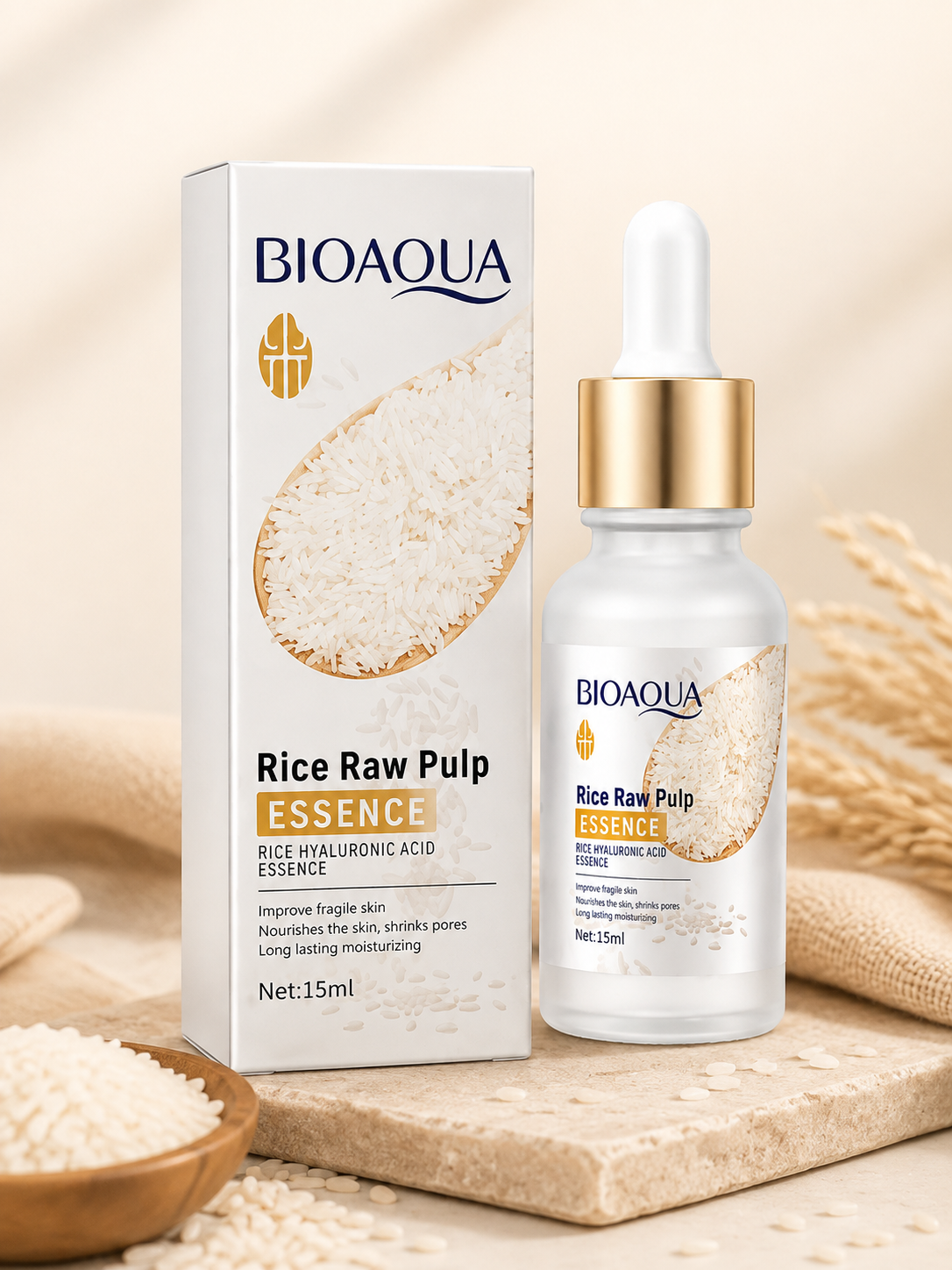 BIOAQUA Rice Raw Pulp Hyaluronic Acid Essence – 15ml