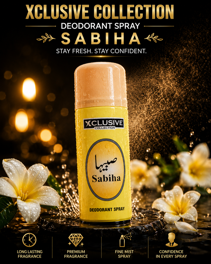 XCLUSIVE Collection Sabiha Deodorant Spray – Soft, Refreshing & Long-Lasting Fragrance