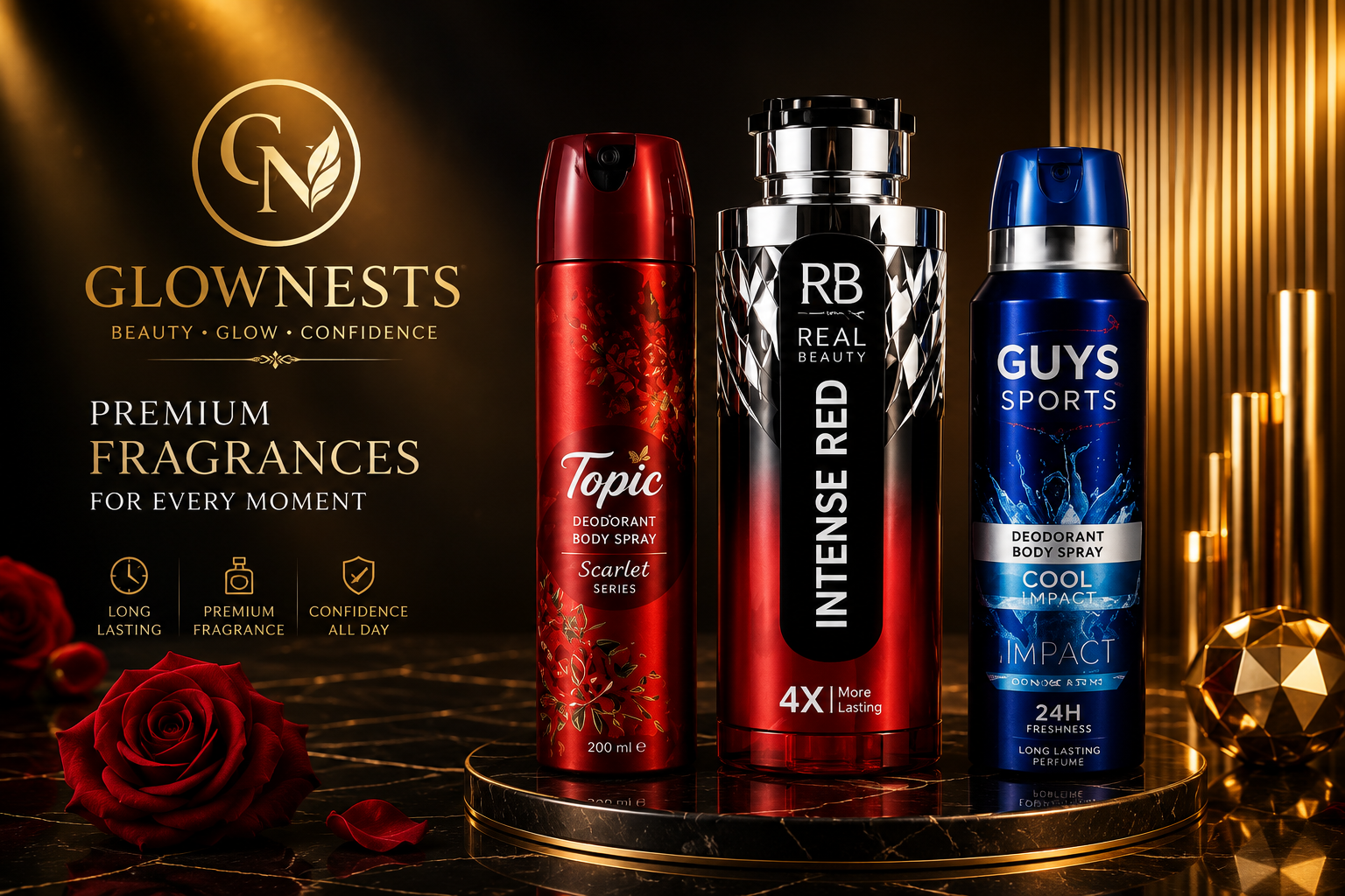 GlowNests beauty, skincare and fragrance collection