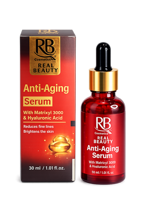 Real Beauty Anti-Aging Serum with Matrixyl 3000 & Hyaluronic Acid – Skin Brightening & Fine Line Reducer (30ml)
