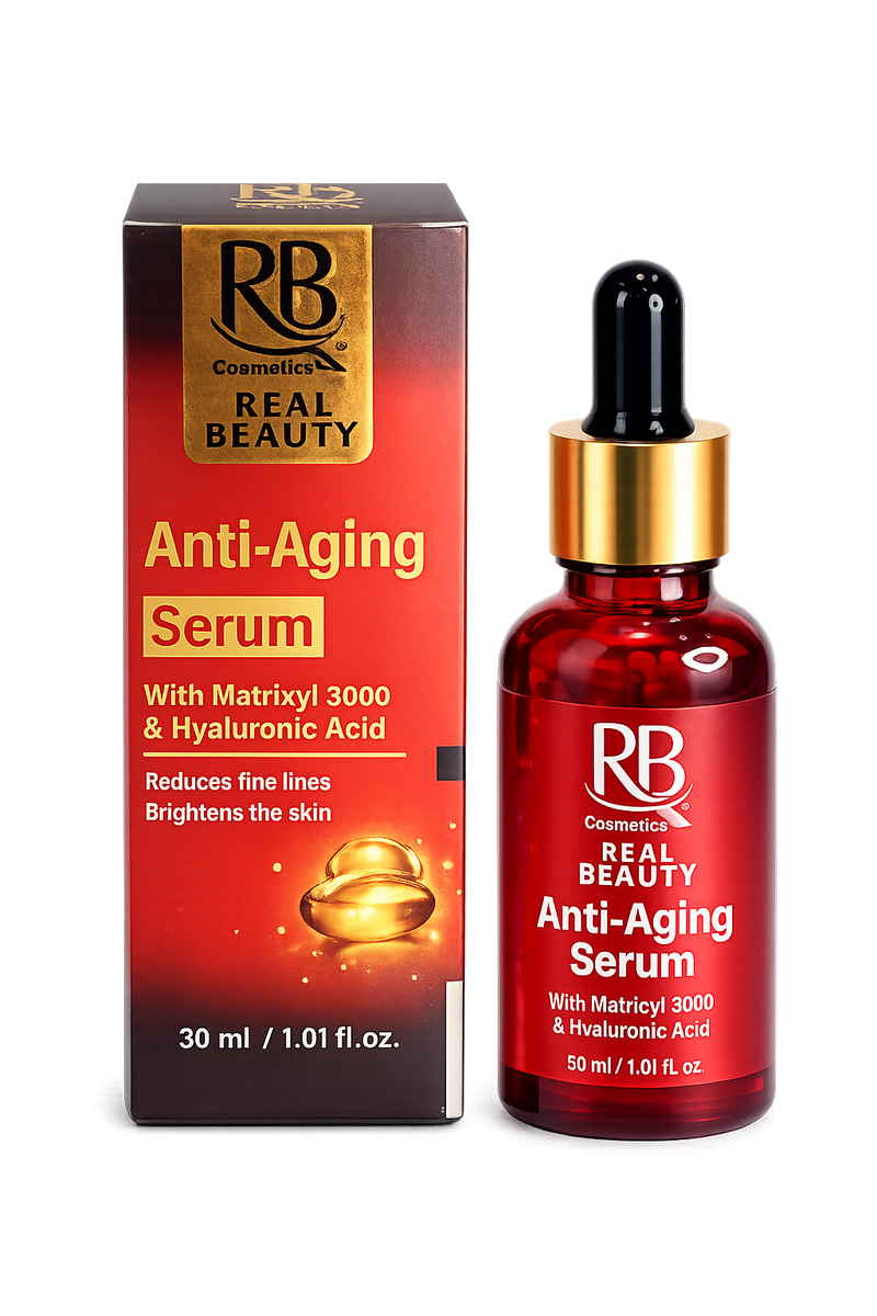 Real Beauty Anti-Aging Serum with Matrixyl 3000 & Hyaluronic Acid – Skin Brightening & Fine Line Reducer (30ml)