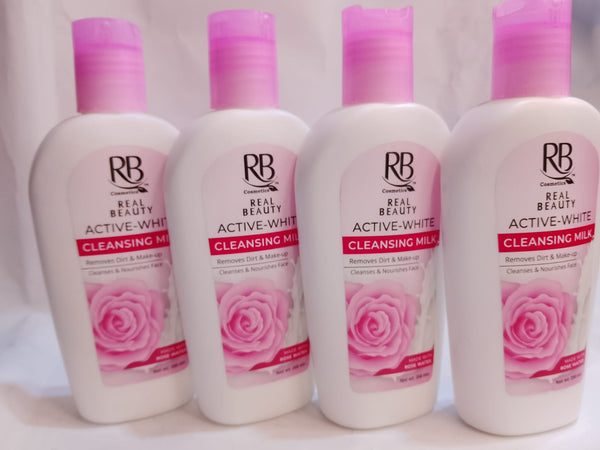 RB Real Beauty Active-White Cleansing Milk (Rose – 250ml)